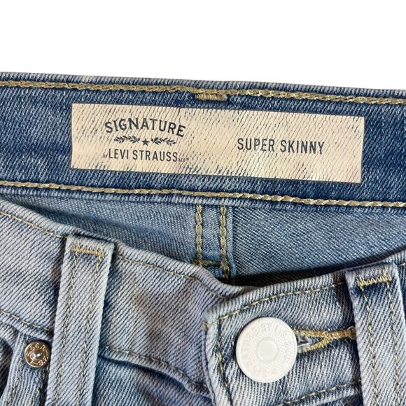 Levi's Signature Jeans Girls 12 Distressed Skinny Low Rise Stretch Adj. Waist (W - Picture 9 of 16